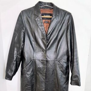 WILSONS Womens Distressed Soft Leather Jacket large Button Grunge 90s Y2K Goth